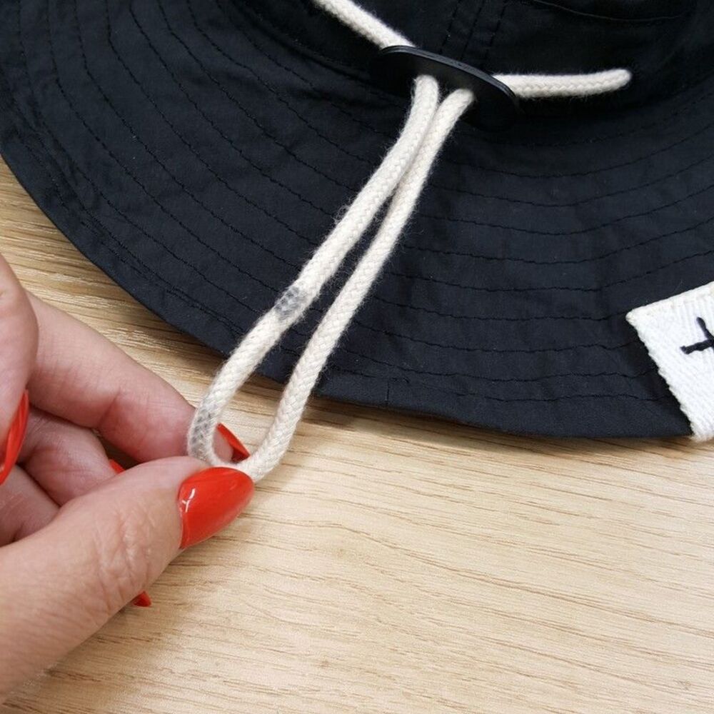 Jil Sander Black Drawstring Bucket Hat Organic Co… - image 5